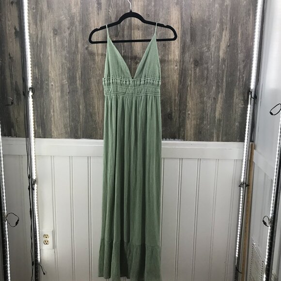 Love Tree green boho tank maxi dress size M - Picture 1 of 4